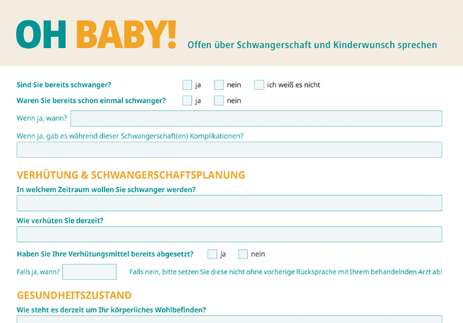 Bildvorschau Gesprächsleitfaden Kinderwunsch
